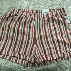 Old Navy Linen Shorts with stripes. Size Large NWT